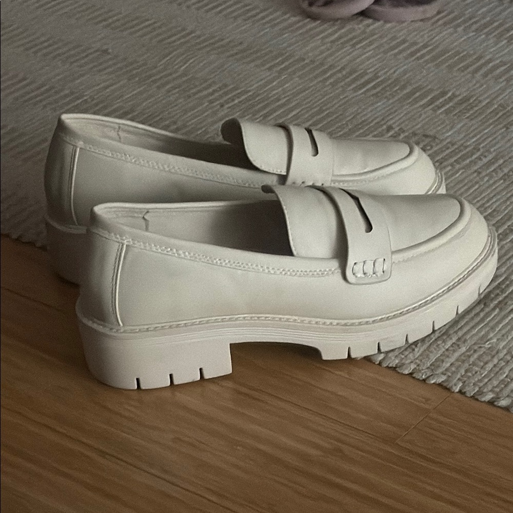 Chunky Cream Loafers for Women